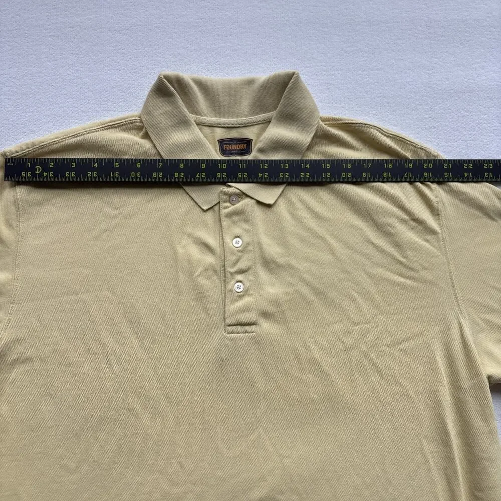 The Foundry Supply Co Men‎ 2XLT Yellow Polo Short Sleeve 100% Cotton